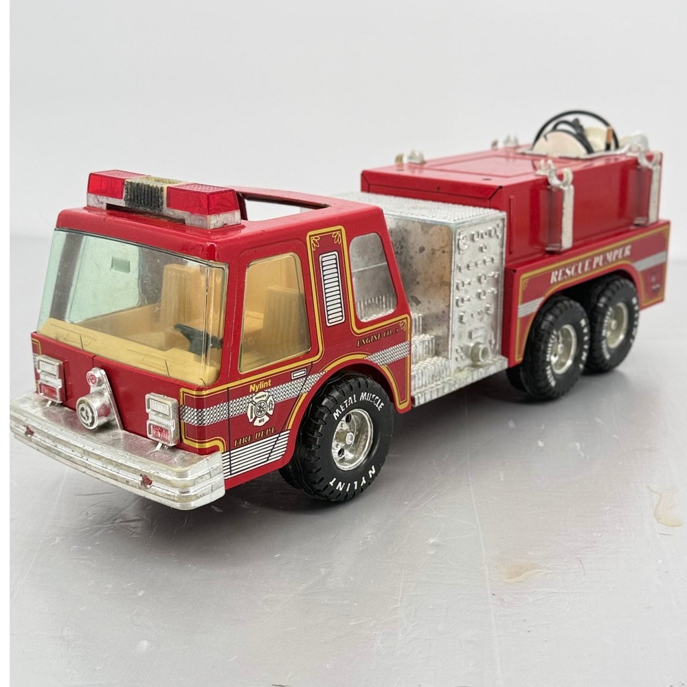 Nylint Fire Dept Rescue Pumper Engine Co 5 Pressed Steel Toy Truck Red Vintage